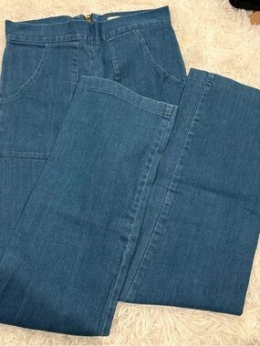 cameo High Waisted Dark Blue Wide-Leg Jeans